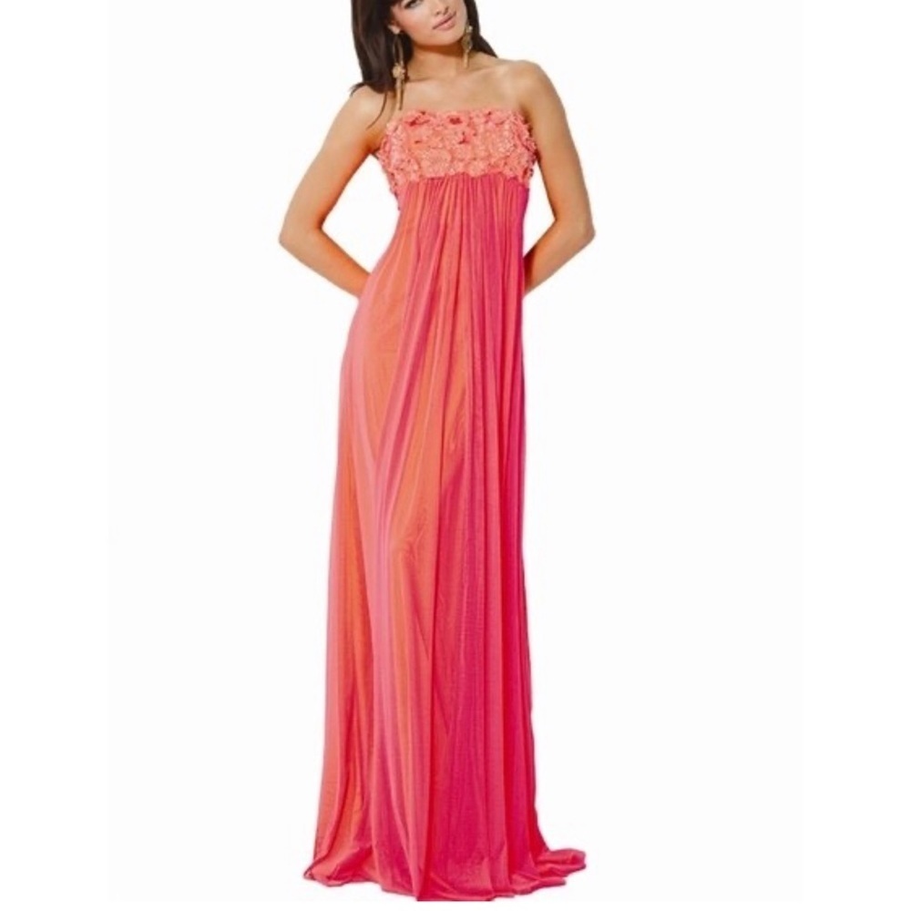 Jovani Strapless Evening Gown Light Blue